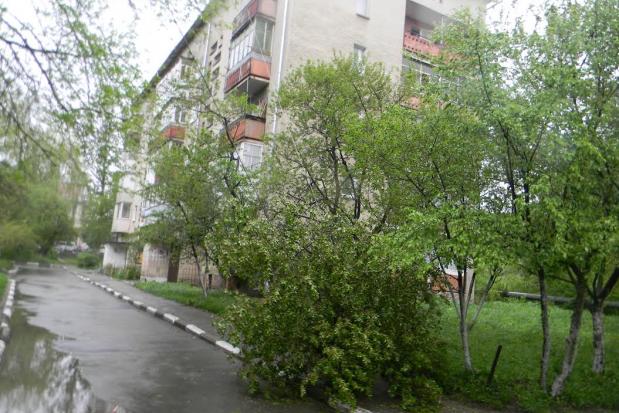 На вулиці Рубчака чимало повалених дерев і побитих балконів | Фото: Володимир Кіндюх