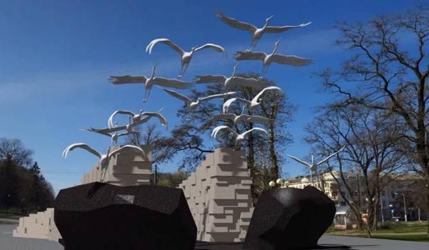 Меморіал пам&rsquo;яті &laquo;Небесної сотні&raquo;  розроблений у вигляді журавлів, які злітають у небо | Фото: val.ua