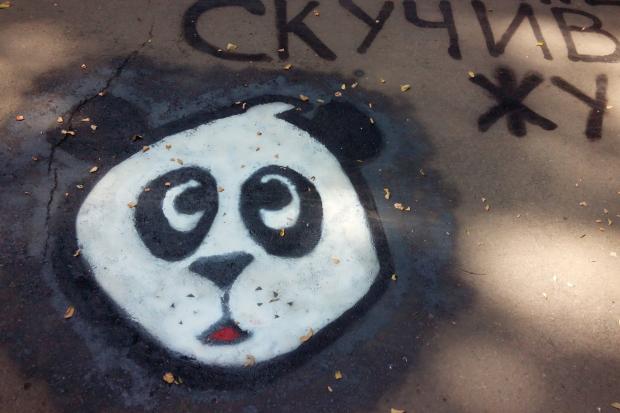 Я скучив, пишуть на дорогах Франківська. | Фото: Facebook/Центр сучасного мистецтва Івано-Франківська