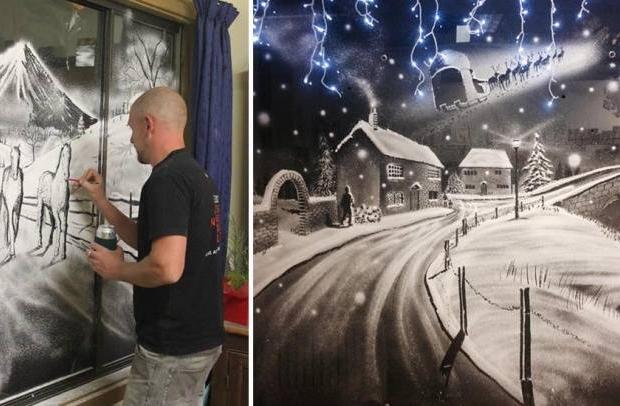 Попри заробіток розписами вікон, Том Бейкер бере участь і в благодійних проектах | Фото: brightside.me