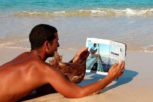 Щохвилини поряд із мандрівником знаходиться його вірна подруга &mdash; руда і відважна курка Монік | Фото: Герек Соде