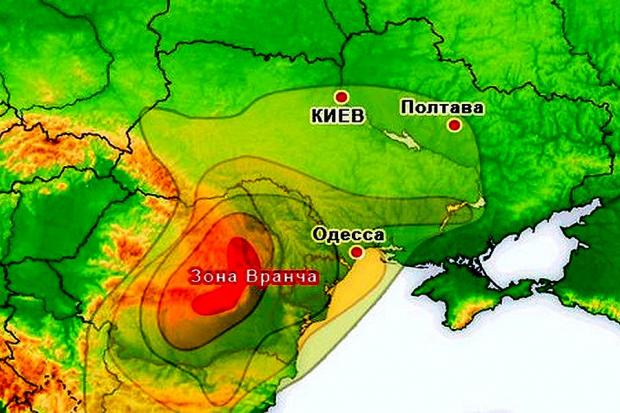 Сейсмоактивних зафіксована на дуже великій глибині &mdash; 134 км, тому поштовхи могли бути відчутними на всій території