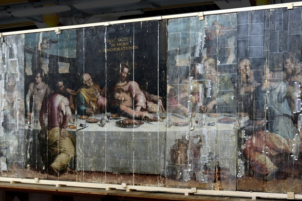 На картині зображена сцена з Біблії, в якій Ісус Христос востаннє вечеряє з апостолами | Фото: GETTY.EDU