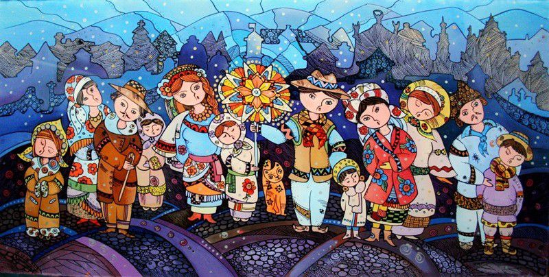 Ілюстрація. Калуська спілка української молоді прийняла естафету у флешмобі Коляда challenge