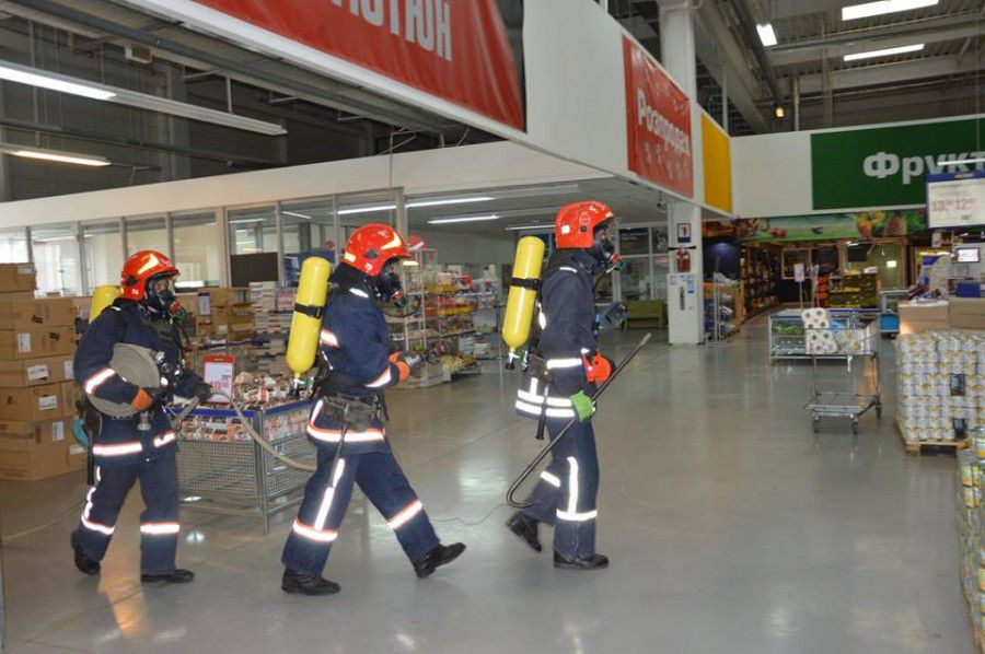 В  торговому центрі &laquo;МЕТРО&raquo; рятувальники провели навчання