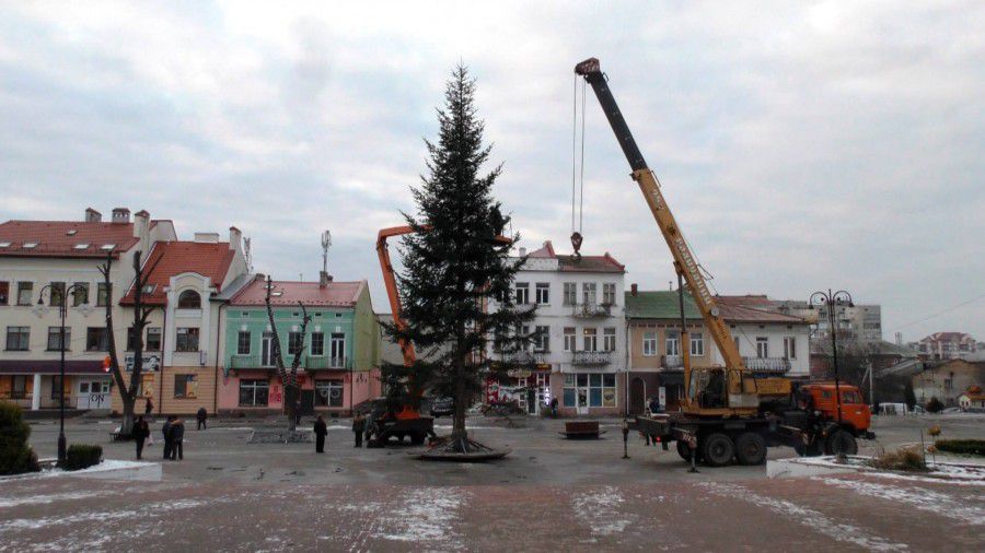 Ялинку на площі Героїв встановили напередодні Андрея