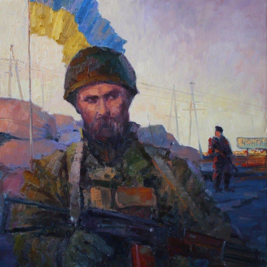 Художник Юрій Шаповал зобразив сучасного Шевченка &mdash; з автоматом на передовій