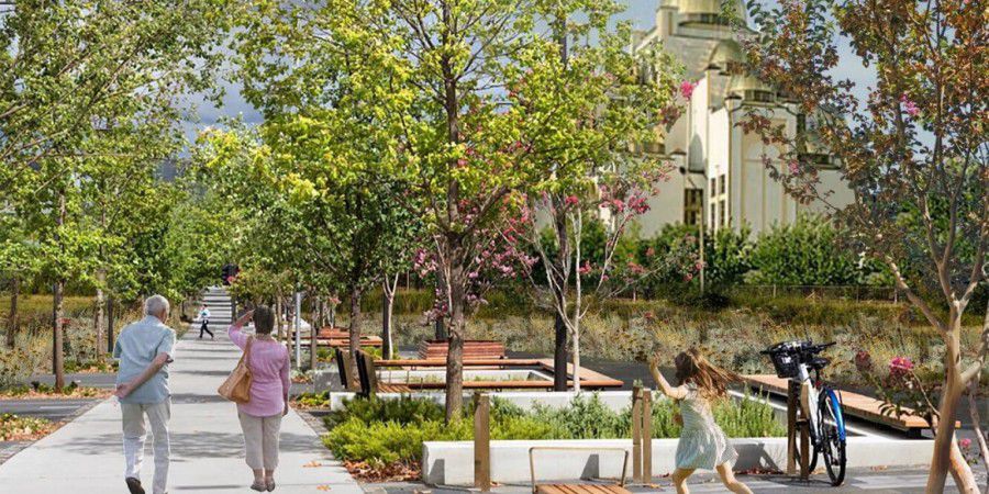 Ілюстрація. Проєкт передбачає влаштувати у дворі дитячий ігровий майданчик та комфортне місце для відпочинку людей старш