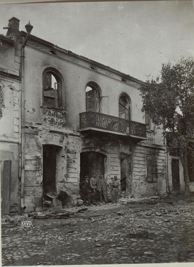 Зруйнований центр Калуша. Перша світова війна