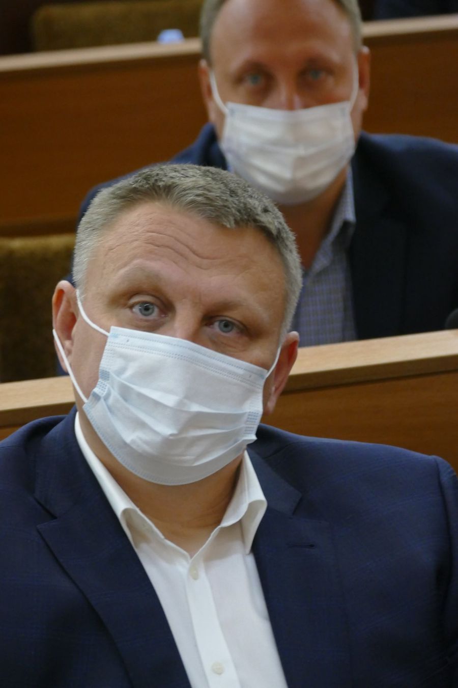 Олександр Шевченко — на сесії Івано-Франківської облради, яка вимагає перевиборів по округу №87. Фото: Юрій Рильчук