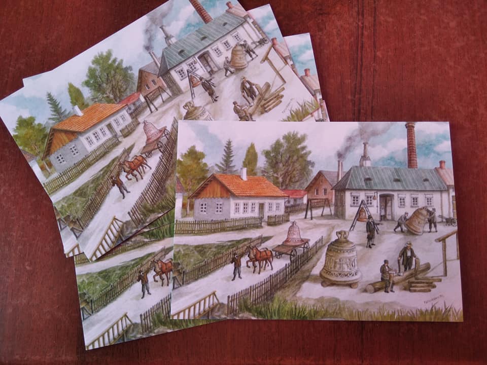 На листівці зображена репродукція картини Мирослава Гаталевича з приватної колекції калушанина Михайла Греська