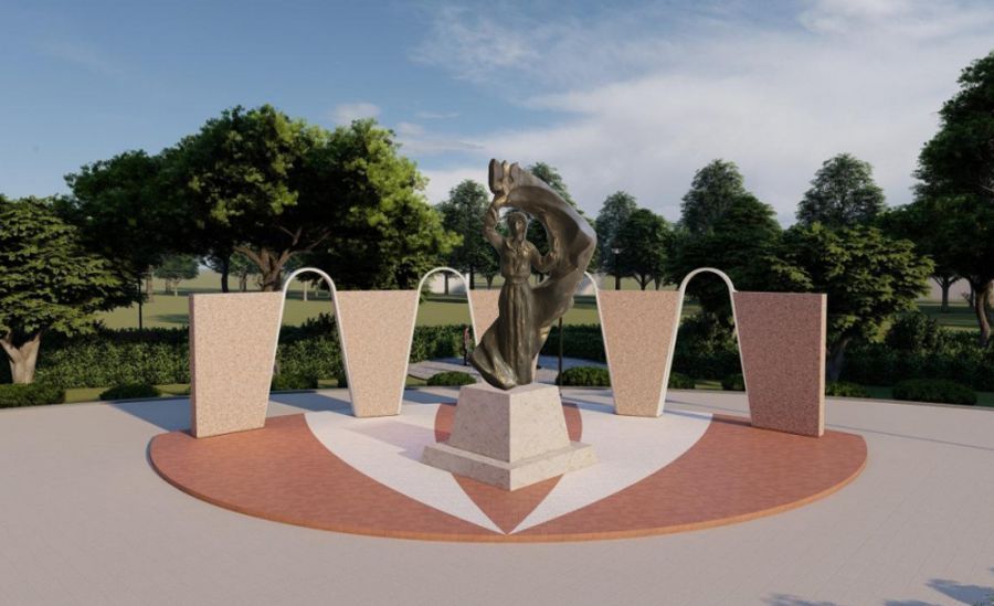 Висота пам'ятника буде близько 4 метрів. Проте, враховуючи те, що він буде на постаменті, то сягатиме близько 7 метрів