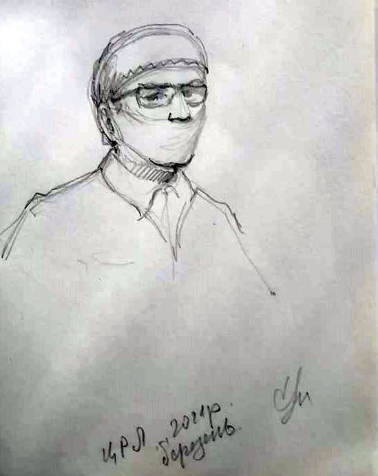 Художник зобразив як пацієнтів так і лікарів.