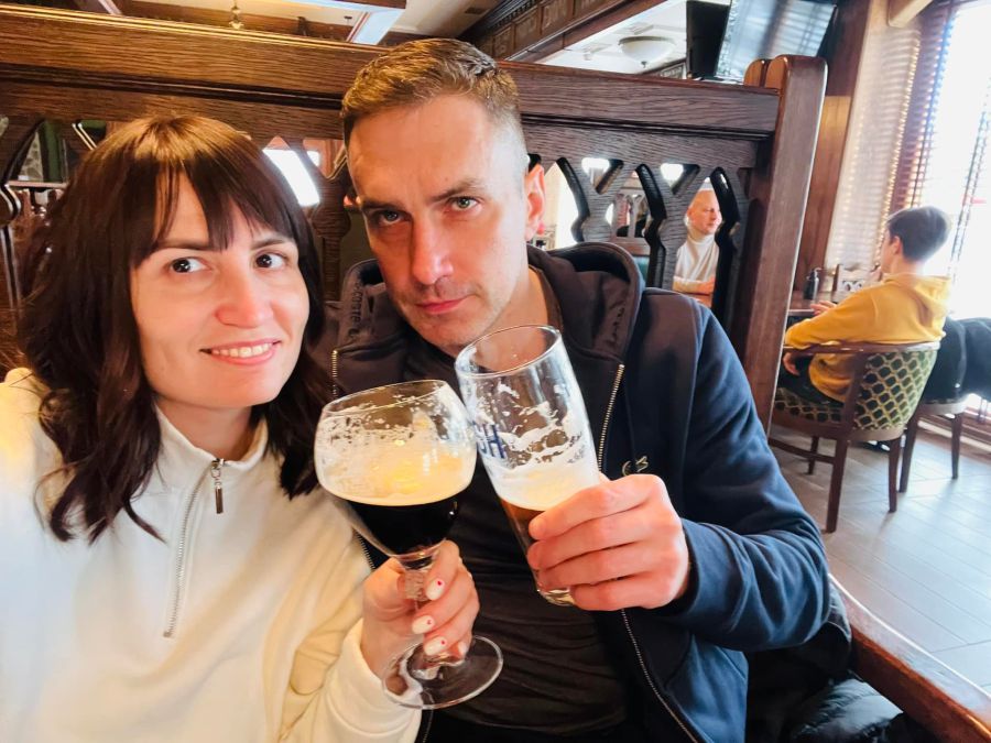 Ольга Стефанишина з чоловіком. То були останні мирні вихідні в Україні