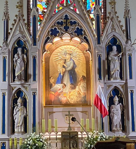 Оригінал калуської ікони Матері Божої Королеви Корони Польської "Вшанування станами" у костелі міста Грифіно