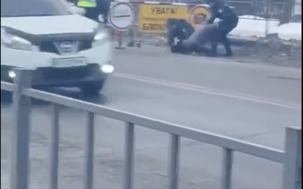 Хулігана затримали патрульні та доставили у відділення поліції. Фото: скрін із відео