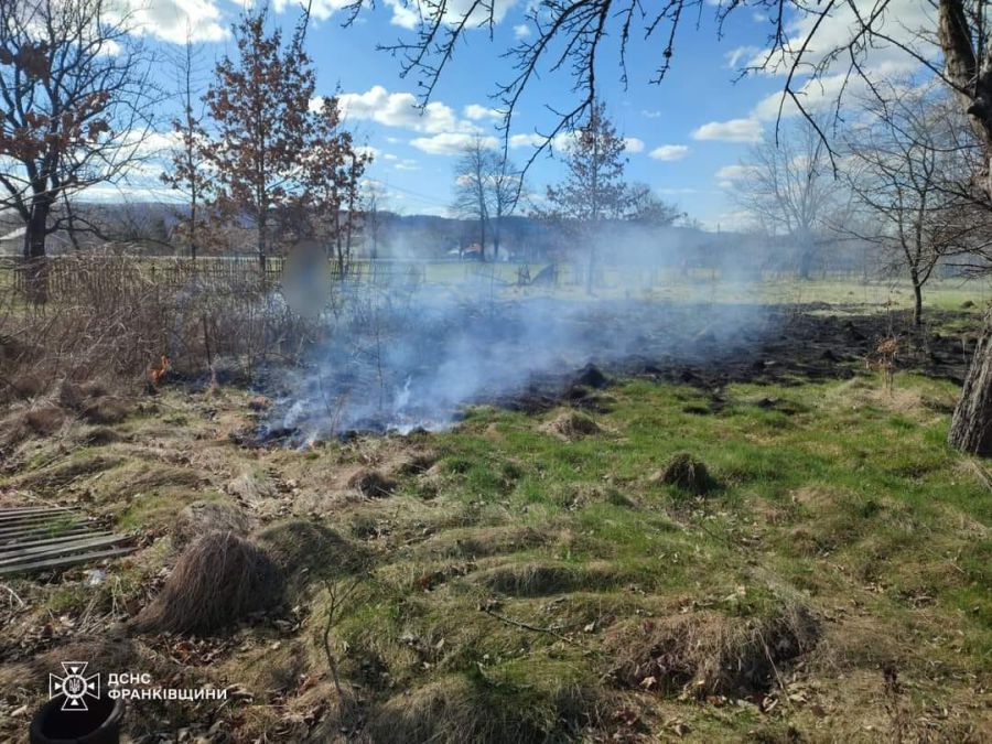 В Калуському районі під час пожежі сухої трави спіймали палія