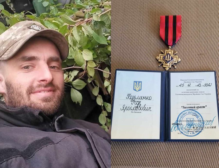 Нагрудним знаком "Золотий хрест" нагороджують воїнів за особисту мужність і бойові заслуги