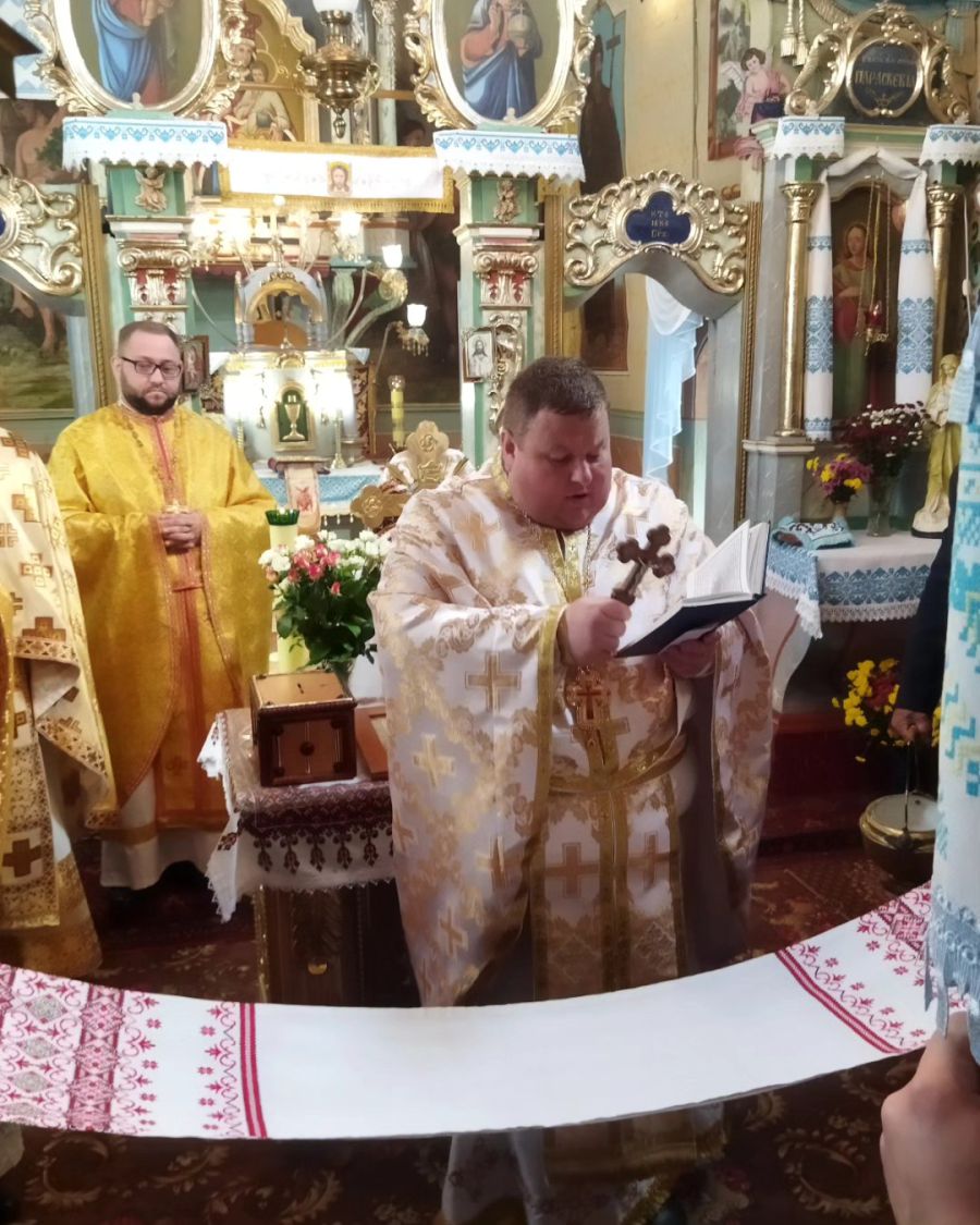 На рушнику для Андрія Білецького вишиті слова Молитви українського націоналіста. Фото: Vitalina Lypovska/Фейсбук