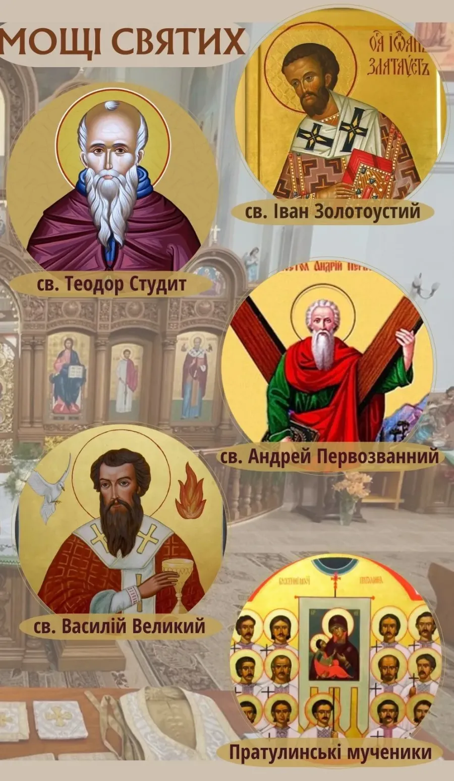 У храмах почитатимуть святі мощі