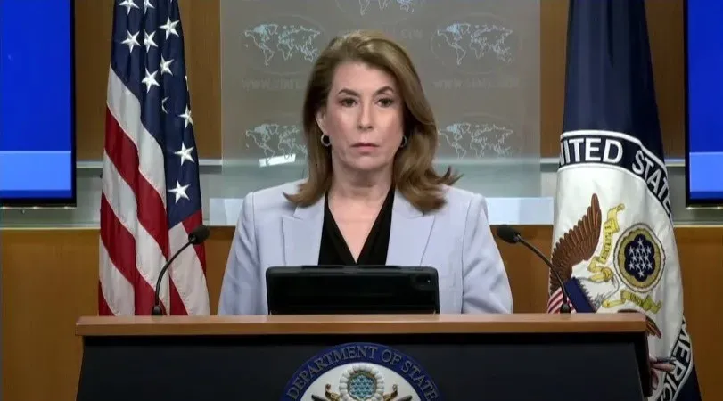Речниця Держдепартаменту США повідомила про вихід з переговорів. Фото: скрін із відео