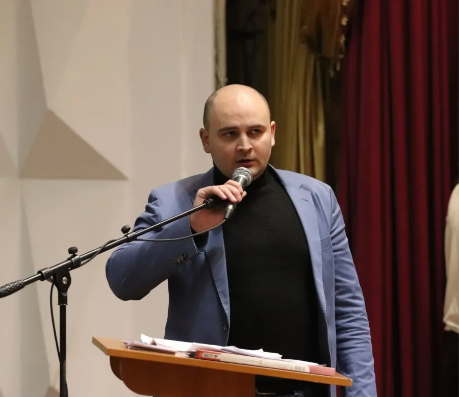 Петро Шевчук на "тарифних" громадських слуханням 18 січня 2025 року. Фото: Калуська міська рада