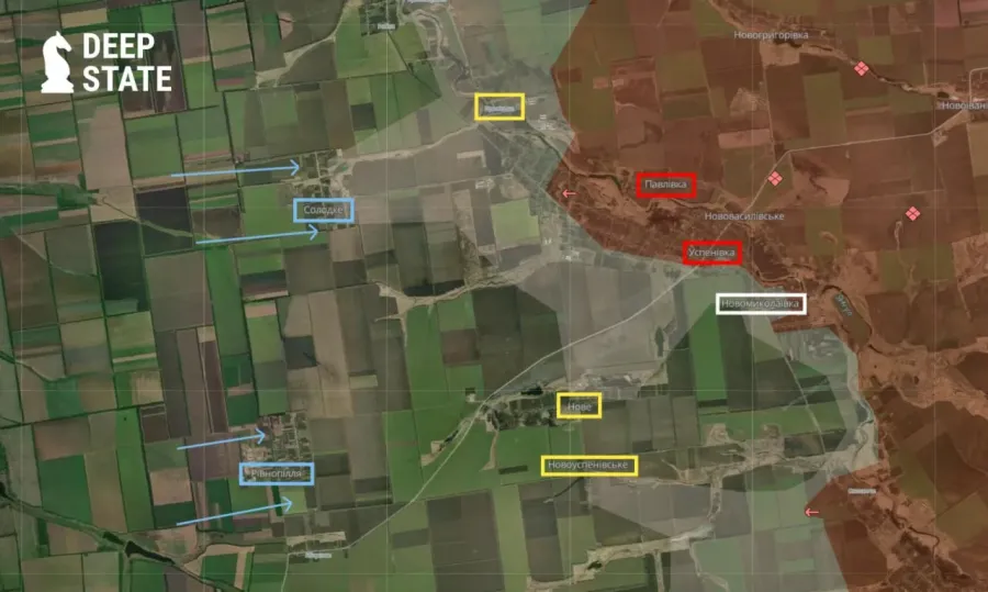 Ворог захопив Успенівку та Павлівку. Мапа DeepState 