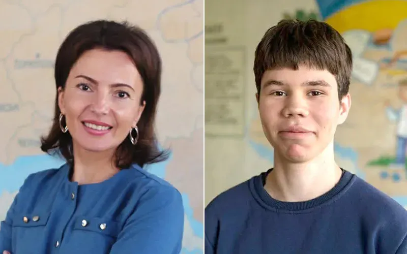 Учителька хімії Леся Янів та її учень Роман Твардовський