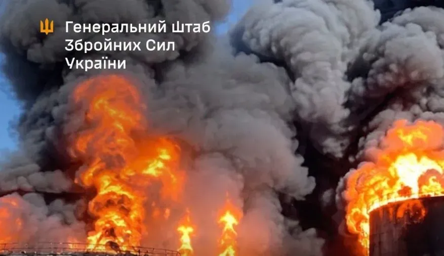 Генштаб підтвердив масштабні руйнування на нафтопереробному заводі «Слов'янський» у Краснодарському краї РФ