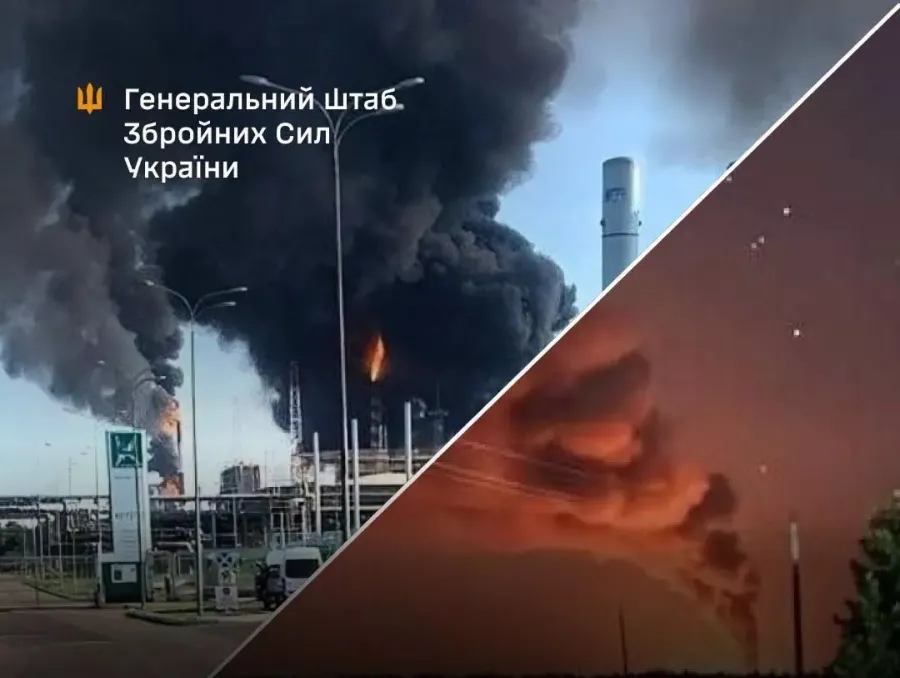 Уражено Саратовський нафтопереробний завод і нафтопереробний завод "ТАІФ-НК" у РФ. Фото: Генштаб ЗСУ