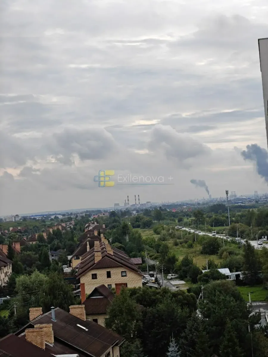На території заводу виникла пожежа. Фото: Exilenоva+/Телеграм